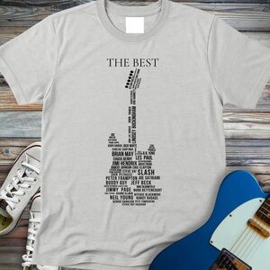 The Best Guitarists Of All Time Typography Music Band T-shirt